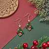Christmas Tree Dyed Natural Malaysia Jade Dangle Earrings EJEW-JE05190-3