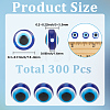 300Pcs Flat Round Evil Eye Resin Beads RESI-SC0006-78-2