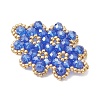 Woven Glass Beaded Connector Charms PALLOY-MZ01201-01-3