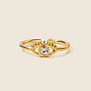 Adjustable 304 Stainless Steel with Cubic Zirconia Cuff Open Rings for Women DT5559-4