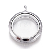 Flat Round Alloy Rhinestone Magnetic Locket Pendants LS-PALLOY-WH0069-01-P-2