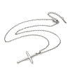 304 Stainless Steel Cross Pendant Cable Chain Necklaces NJEW-S442-05P-4