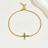 Fashionable European and American Style Brass Cubic Zirconia Cross Slider Bracelets FS4341-2-2