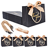Rectangle Paper Wrapping Handle Bags with Ribbon CARB-WH0001-07C-1