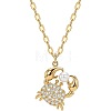 Summer Beach Brass Micro Pave Clear Cubic Zirconia Sea Animals Pendant Necklaces WG8DD6C-02-1