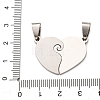 304 Stainless Steel Rhinestone Split Pendants STAS-F368-21P-3