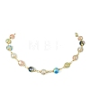 Resin with Gold Foil Round Beaded Chain Necklaces NJEW-JN04361-01-2