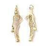 Brass Micro Pave Cubic Zirconia Pendants KK-E068-VF282-1