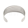 Non-Tarnish 304 Stainless Steel Wavy Open Cuff Bangles for Women BJEW-Q344-02P-3