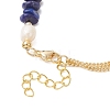 Natural Lapis Lazuli Chip Beads Link Bracelets BJEW-JB12884-02-4