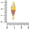 Brass Enamel Fish Connector Charms KK-H527-11G-01-3