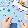 7Pcs 7 Colors Handmade Glass Seed Beaded Tortoise Pendants PALLOY-CJ00103-5