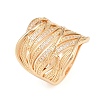 Brass Micro Pave Cubic Zirconia Finger Rings for Women CU-CBAA973-01G-3