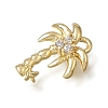 Brass Micro Pave Clear Cubic Zirconia Charms KK-A302-05G-2