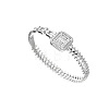 Square 304 Stainless Steel Micro Pave Clear Cubic Zirconia Bangles FS-WG8C862-02-1