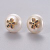 Natural Pearl Stud Earrings EJEW-L231-10G-1