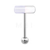 Capsule 304 Stainless Steel & Acrylic Straight Barbell 15 Gauge Piercing Tongue Rings for Women Men WG1AE5D-08-1