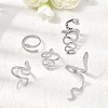 5Pcs 304 Stainless Steel Open Cuff Rings for Women RJEW-K313-05P-1