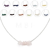 12Pcs 12 Styles Natural Mixed Stone Chip Pendant Necklace Sets NJEW-JN05097-1