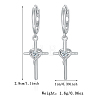 925 Sterling Silver Cross Hoop Earrings JF2136-4-1