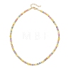 Round Natural Lemon Jade & Dyed Natural White Jade Heishi Beaded Necklaces for Women NJEW-JN06001-3