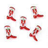 5Pcs Boot Baking Paint Glass Enamel  Beads LAMP-TADJ0001-08E-3