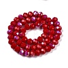 Electroplate Opaque Solid Color Glass Beads Strands EGLA-A044-P8mm-L15-2