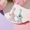 Angel Glass & Glass Pearl Pendant Decorations HJEW-JM01940-2