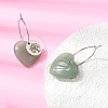 Natural Green Aventurine & 304 Stainless Steel Hoop Earrings for Women EJEW-G475-05P-07-3