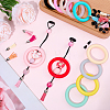 12Pcs 12 Colors Ring Silicone Beads SIL-BM0001-11-4