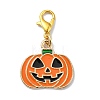 5Pcs 5 Styles Halloween Pumpkin Alloy Enamel Pendant Decorations PALLOY-JF02818-3