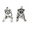 Tibetan Style Alloy Puppy Pendants TIBEP-MSMC021-17AS-3