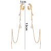 Brass Clear Cubic Zirconia Horse Eye Tassel Dangle Earrings FS-WGA0198-01-5