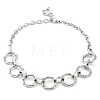 304 Stainless Steel Round Ring Bib Necklaces for Women NJEW-U012-02P-2