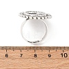 Vintage Adjustable Iron Flower Finger Ring Components Alloy Cabochon Bezel Settings PALLOY-O036-21AS-4