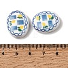 Hand Painted Oval Porcelain Beads PR-CBA03B0-01A-3