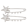 Starfish 304 Stainless Steel Safety Pins Brooch Findings SA-CBA098D-16B-P04-1