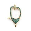 Brass Micro Pave Cubic Zirconia Lobster Claw Clasps ZIRC-F110-94G-02-1