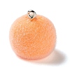 Fruit Theme Flocking Opaque Resin Pendants LS-RESI-D017-04A-P-2
