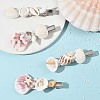 4Pcs 4 Styles Natural Shell Alligator Hair Clips PHAR-TA000014-1