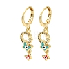 Real 18K Gold Plated Brass Dangle Leverback Earrings EJEW-A033-22G-01-1