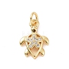 Brass Micro Pave Cubic Zirconia Charms KK-C012-46G-1