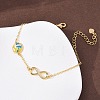 Sports Brass Micro Pave Cubic Zirconia Infinity Link Bracelets BJEW-D386-01B-G-1