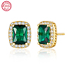 Cubic Zirconia Rectangle Stud Earrings ES5982-1-1