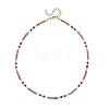 Natural Rhodonite Faceted Round Beaded Necklaces NJEW-JN06430-04-3