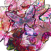 7 Colors Epoxy Resin Flower Print Big Pendants RESI-TA0002-60B-3