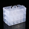 3-Tier Transparent Plastic Bead Containers CON-YW0001-48-1