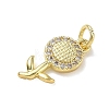 Brass with Rhinestone Pendants KK-CBAD872-01G-05-2
