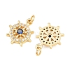 Brass Micro Pave Cubic Zirconia Charms KK-Q085-05H-G-2