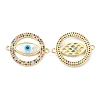 Eco-Friendly Brass Micro Pave Colorful Cubic Zirconia Shell Links Connectors ZIRC-C021-26G-2